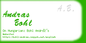 andras bohl business card